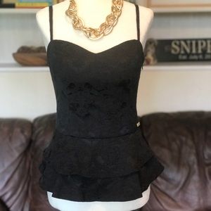 Black Guess Peplum Top