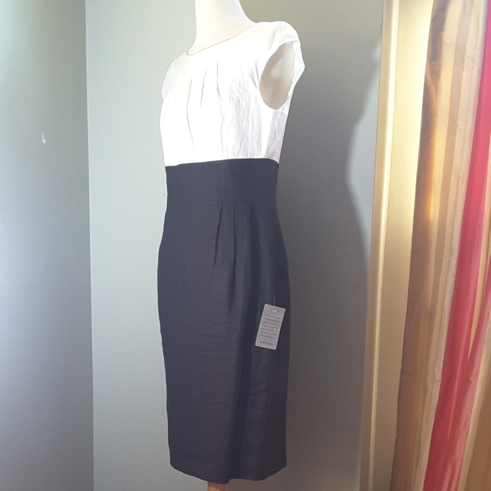 Maggy London linen dress. Black and White - Picture 2 of 4