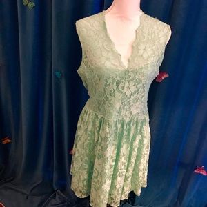 ASOS Mint Green Floral Lace Sleeveless Dress US 12 ASOS Mint Green Floral Lace Sleeveless Dress US 12