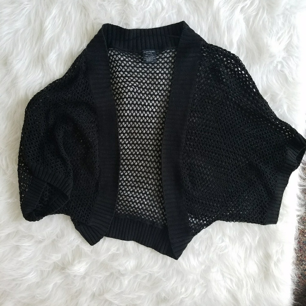 Black mesh sweater cardigan XL