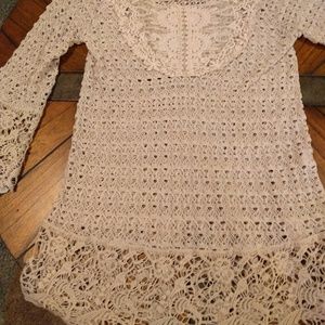 GUC Umgee lacy cream tunic L