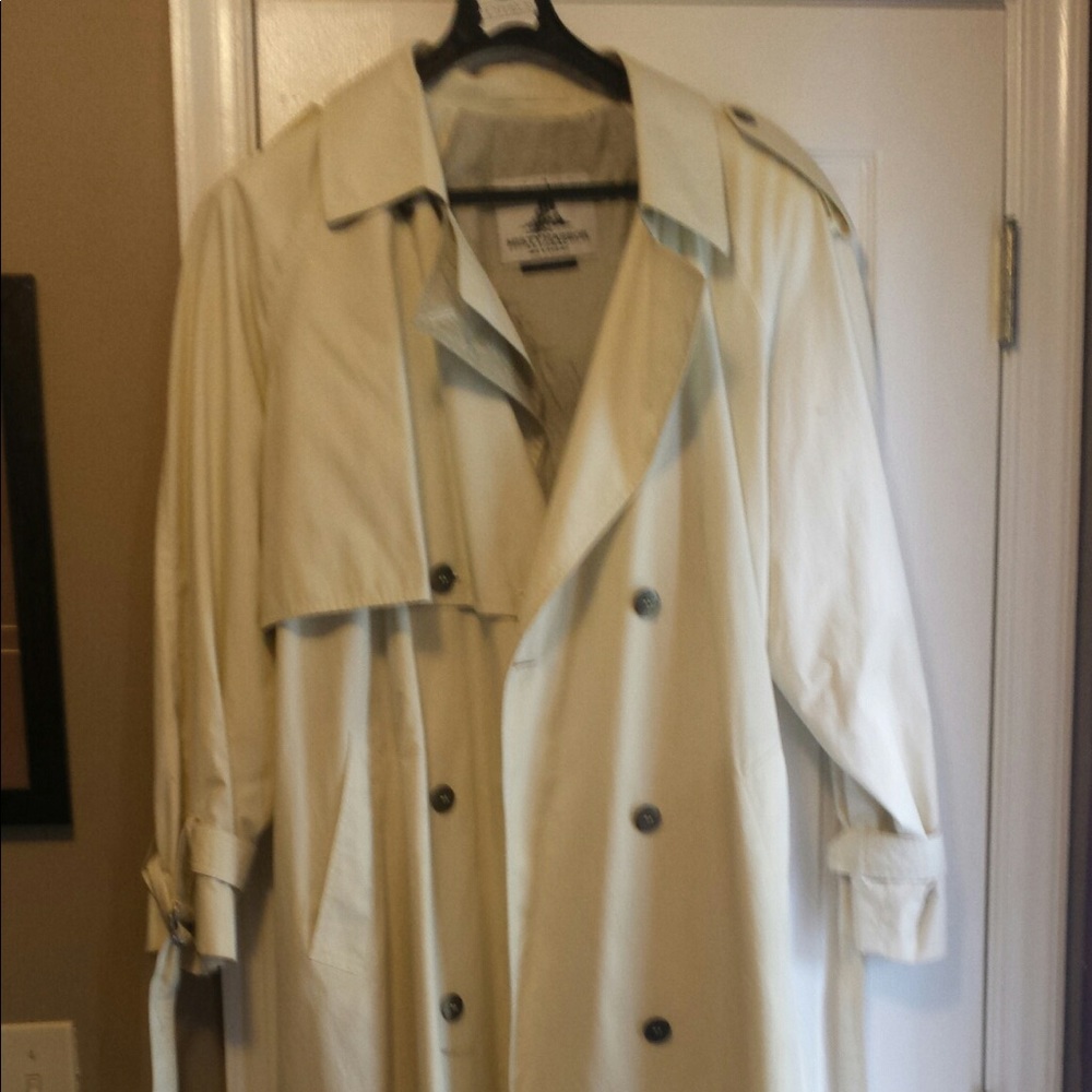 beige raincoat