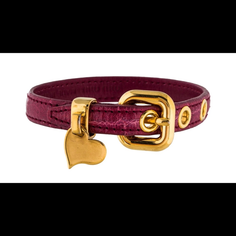 Miu Miu Red Leather Bracelet