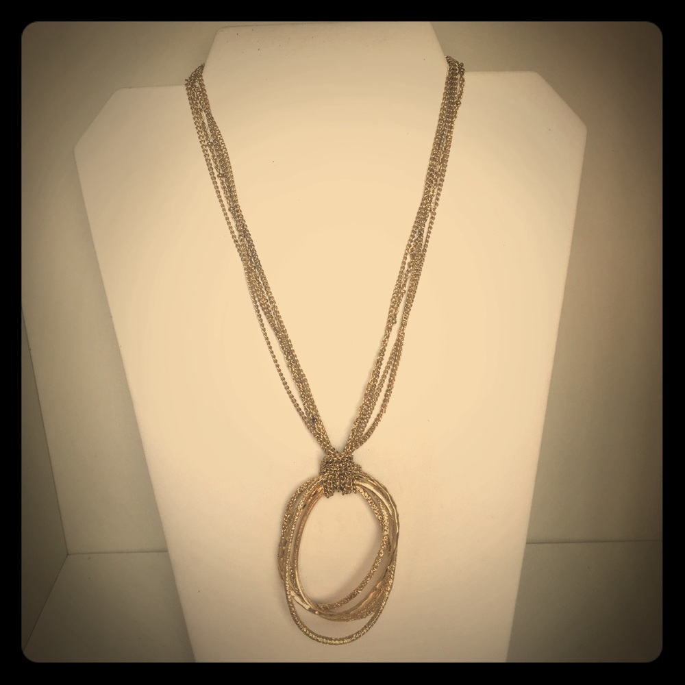 Gold bangle chain wrapped necklace