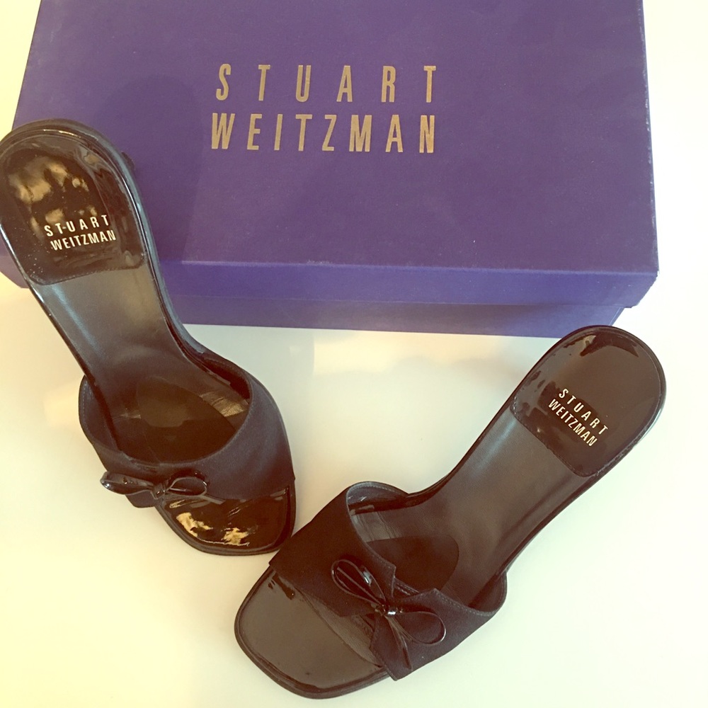 Reduced price. Stuart Weitzman Black Crepe heels