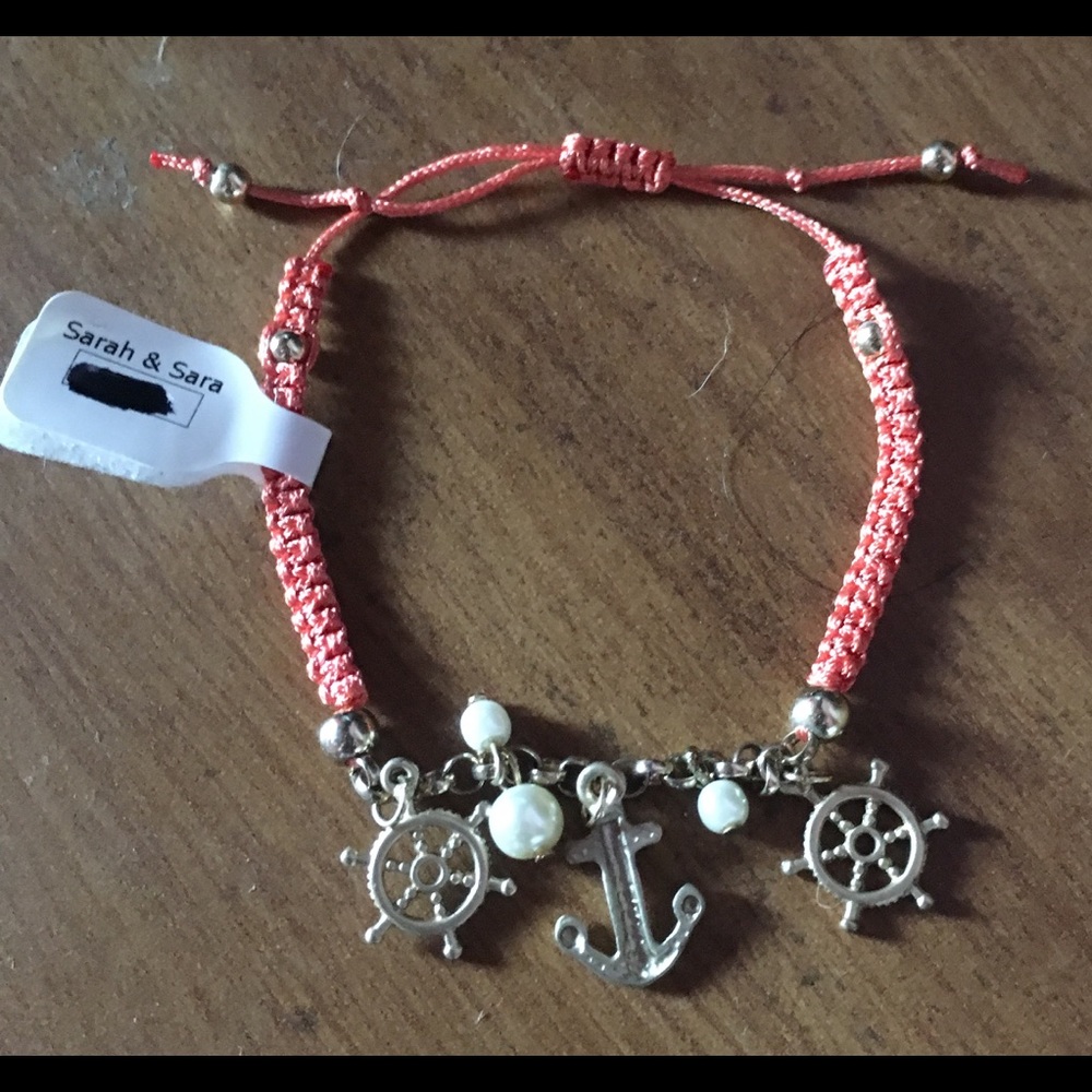 Orange nautical charm bracelet