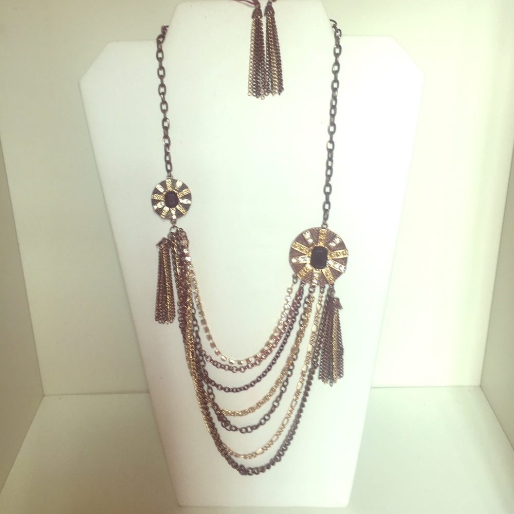 Various chains with earrings