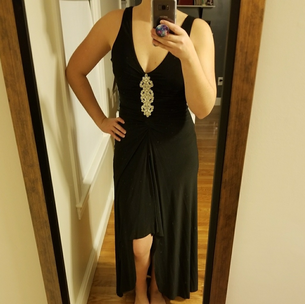 Jessica McClintock Black floor length gown