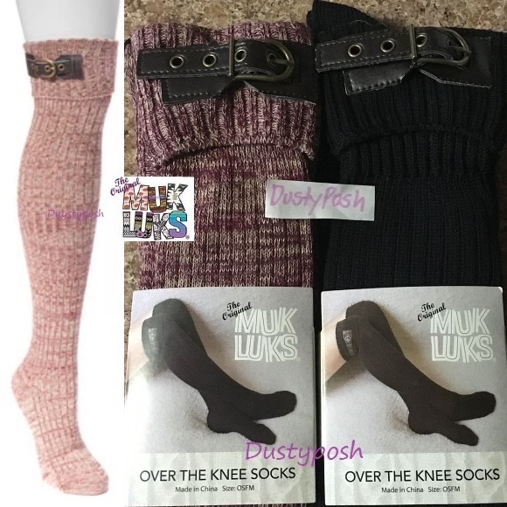 Muk Luks Buckle Over The Knee Socks Thigh High OTK Fall Winter Boot Long