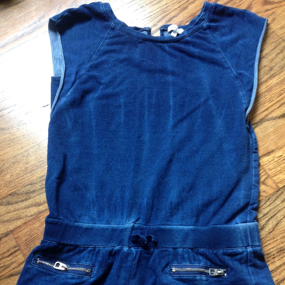 Girls denim romper