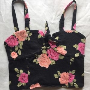 Floral Crop Tank Top/ Bustier