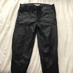 Black wax coated skinny jeans Black wax coated skinny jeans