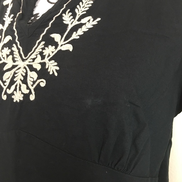 Black Top with Embroidery - Picture 3 of 6