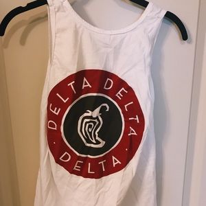 Chipotle inspired Tri Delta tank