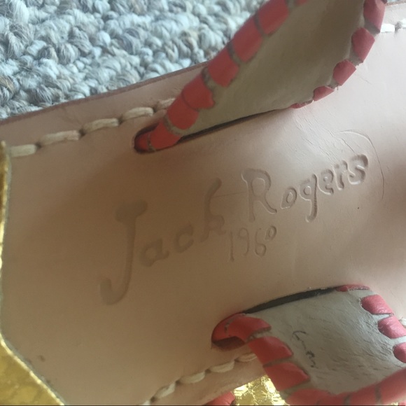 Gold and Coral Jack Rogers Hampton Sandal - Picture 2 of 3