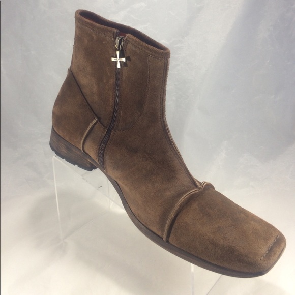 Mark Nason brown suede men's ankle zip boots - Picture 2 of 8