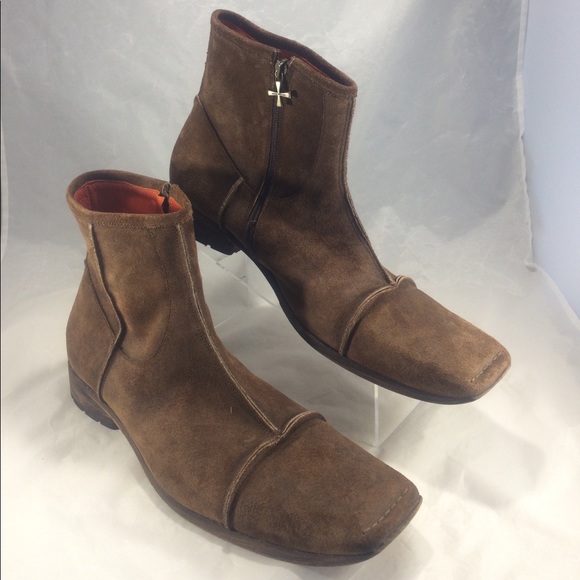 Mark Nason brown suede men's ankle zip boots - Picture 3 of 8