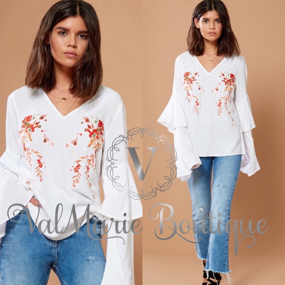 Double Bell Sleeve Blouse - Picture 2 of 3