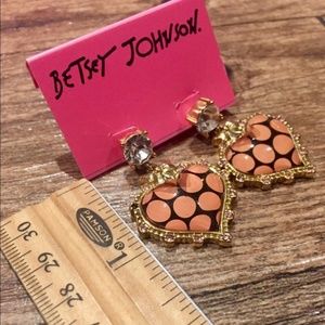 Betsey Johnson Heart Drop Earrings