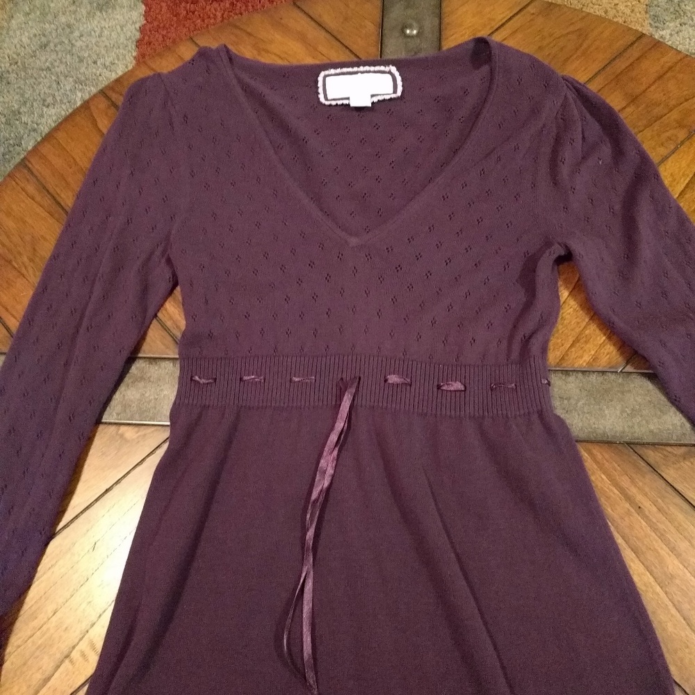 EUC American Eagle Dk Purple sweater tunic Sz L
