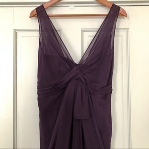V Neck Sleeveless Chiffon Column Dress
