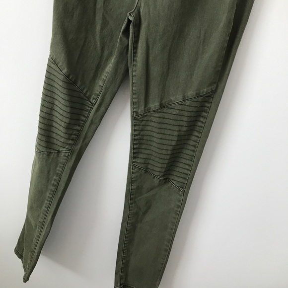 Pants - Army Green Jeans with knee detail