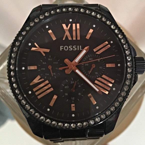 Women's Black & Rose Gold Cecile Fossil Watch - Picture 4 of 8