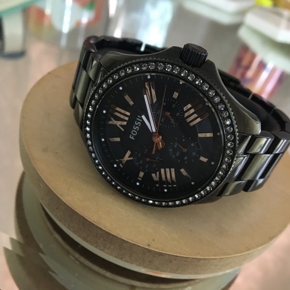 Women's Black & Rose Gold Cecile Fossil Watch - Picture 8 of 8