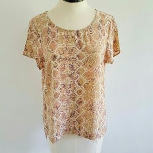 ANTHRO {FYNN AND ROSE} silk blush python blouse ANTHRO {FYNN AND ROSE} silk blush python blouse