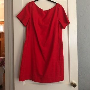 Red anthropologie shift dress