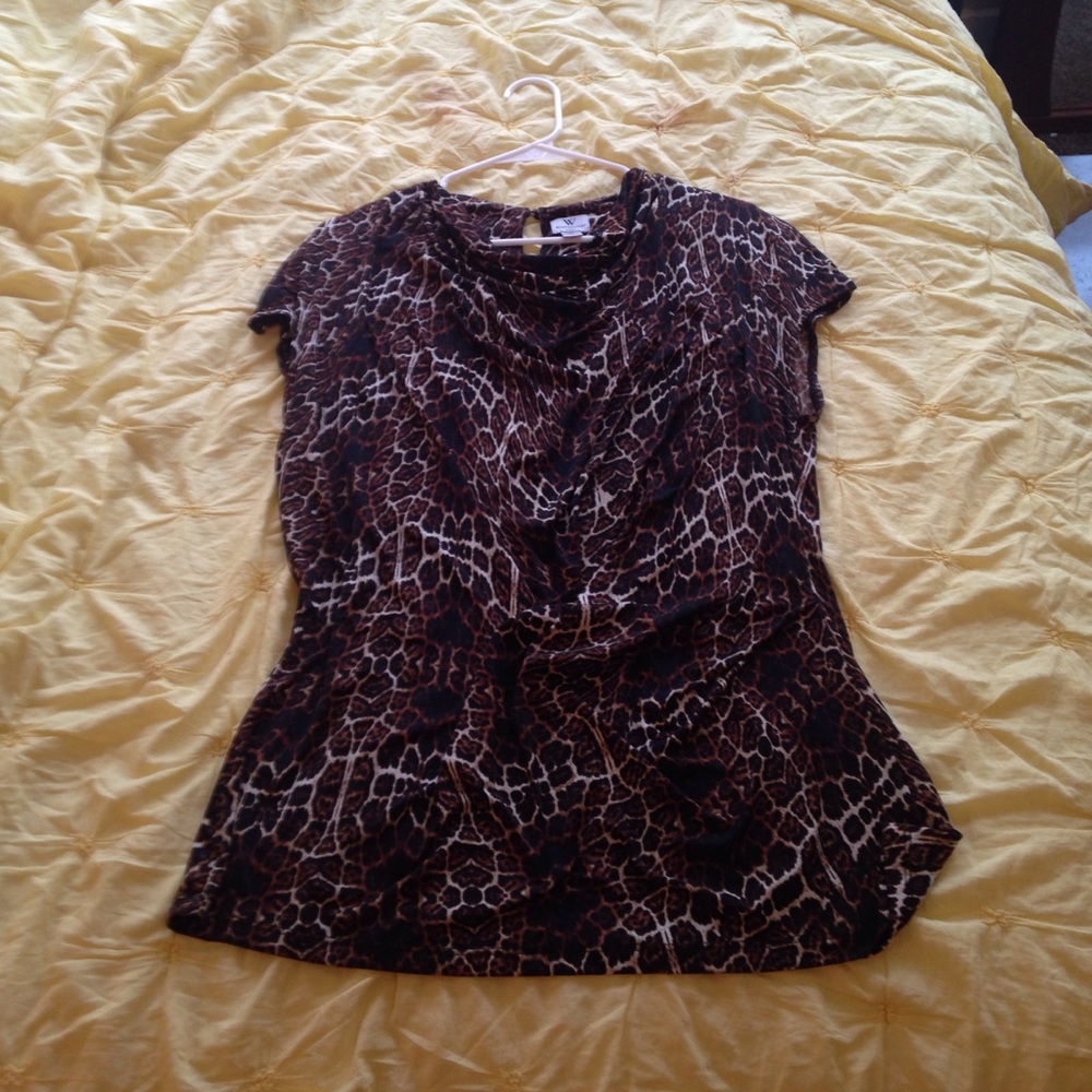 An leopard print stretch top.
