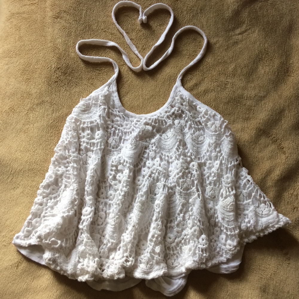White Halter Crop Top