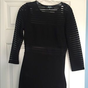 black bodycon mesh dress