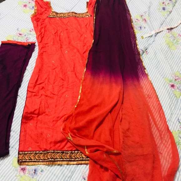 beautiful 2 toned indian dress - Picture 2 of 4