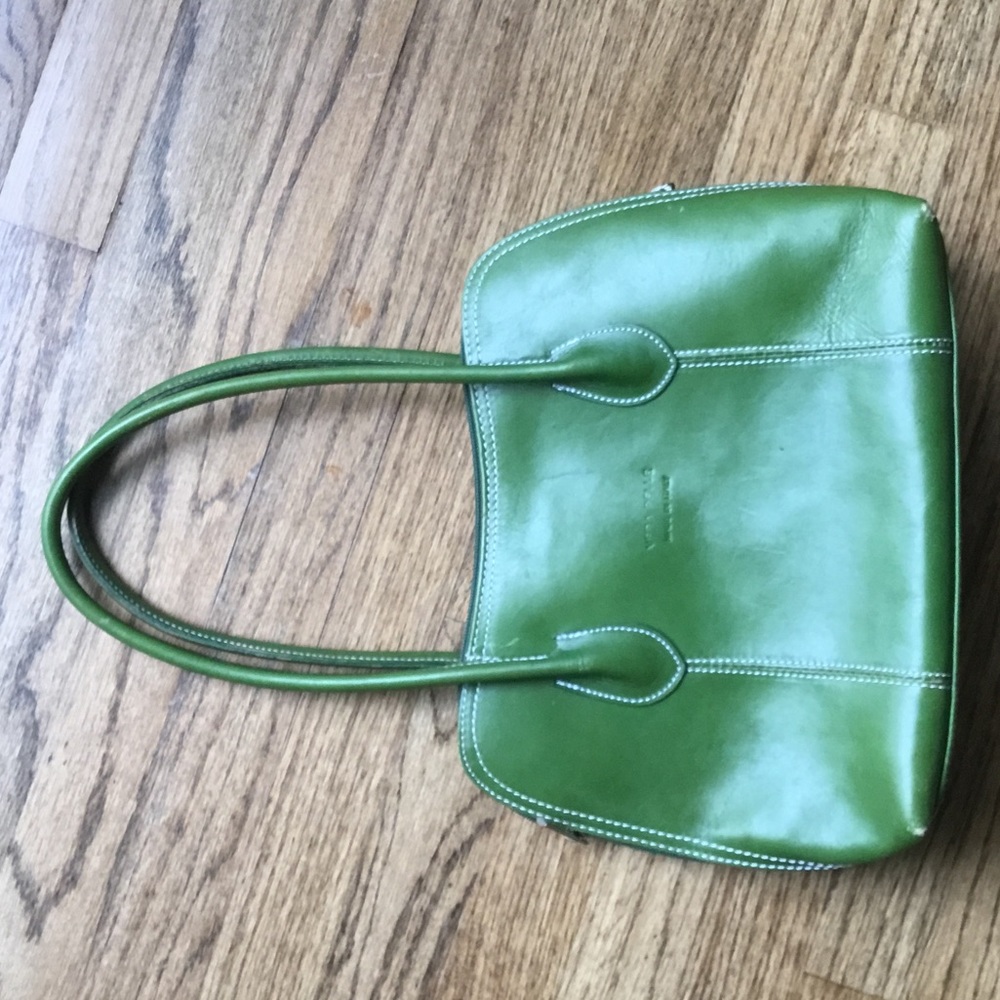 Genuine Italian leather green handbag from Verona.