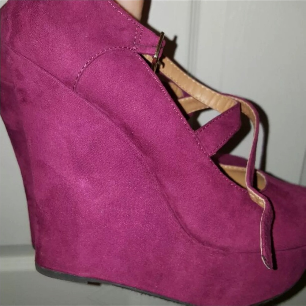 Charlotte Russe purple velvet shoes new