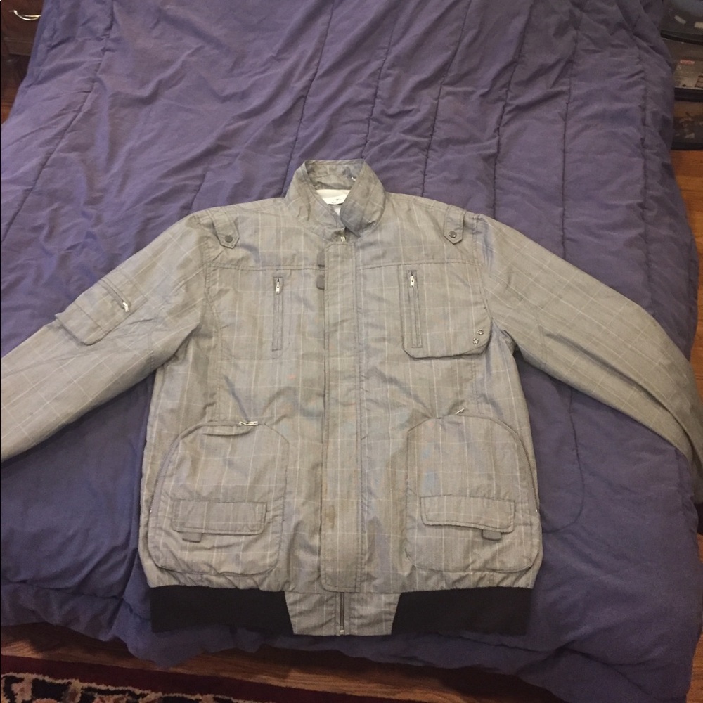 A gray Five Four lightweight zip up jacket