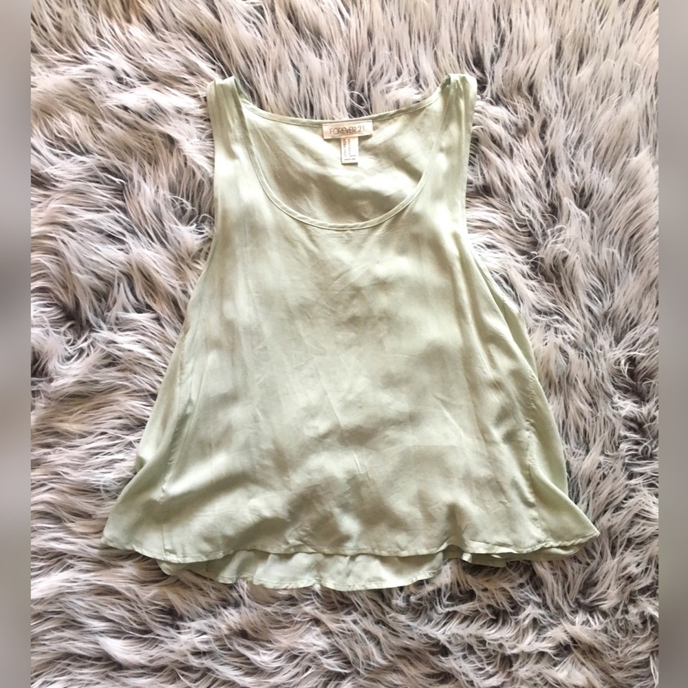 Soft Green Chiffon Crop Top