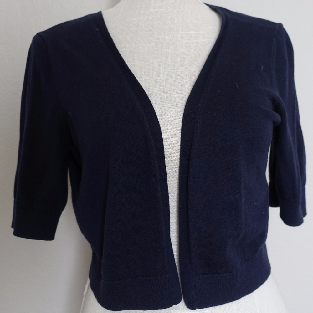 Navy Cropped Cardigan