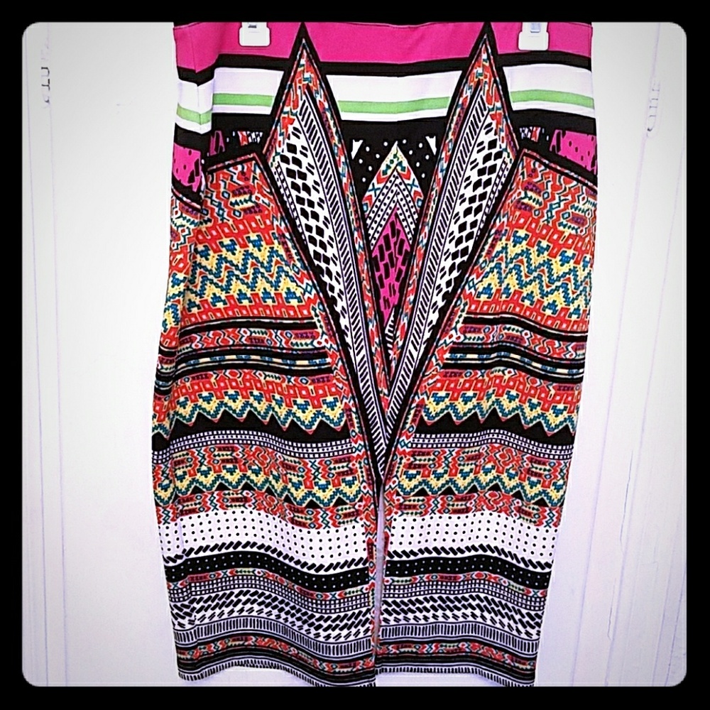 Bisou Bisou Multi Colored Pencil Skirt
