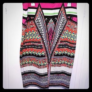 Bisou Bisou Multi Colored Pencil Skirt