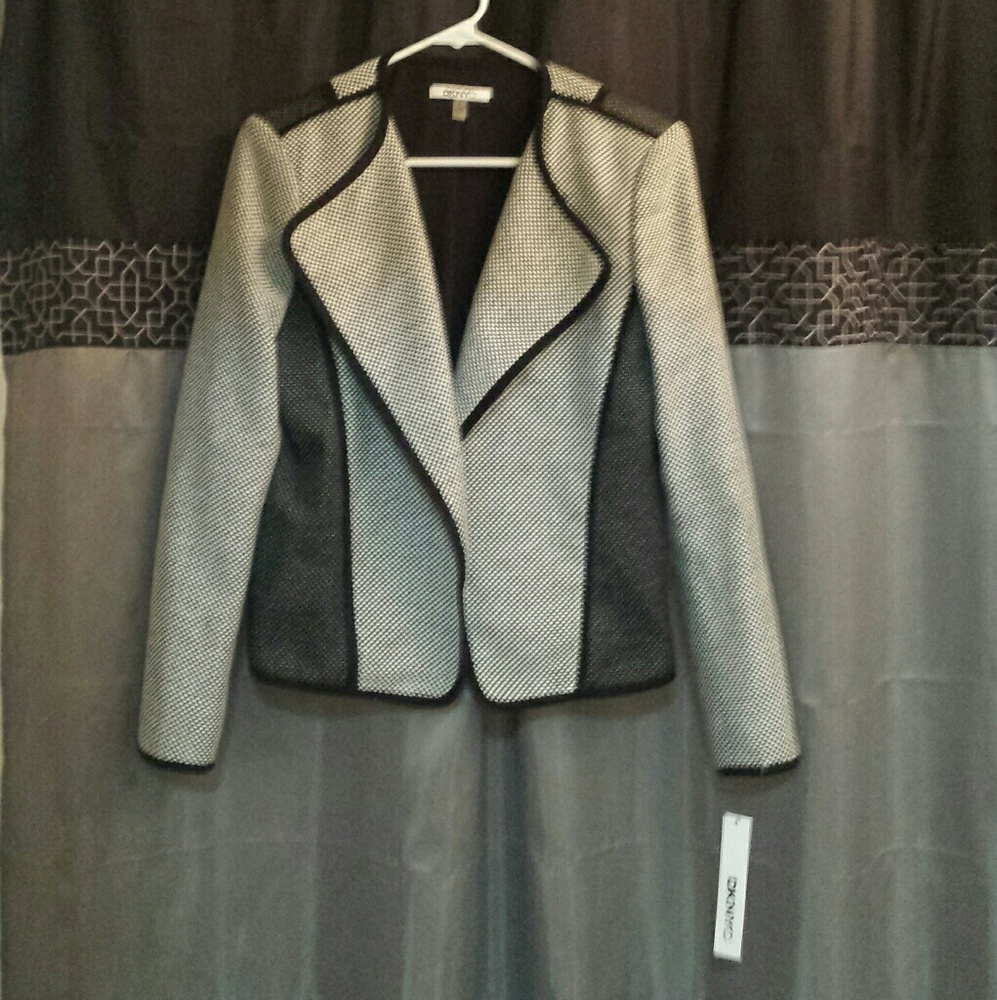 Black and white blazer