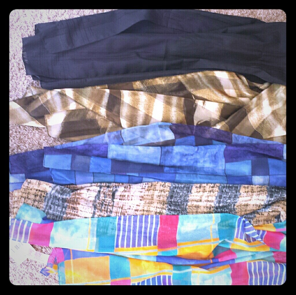 Assorted silk scarves