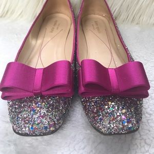 Kate Spade Bow Glitter Flats