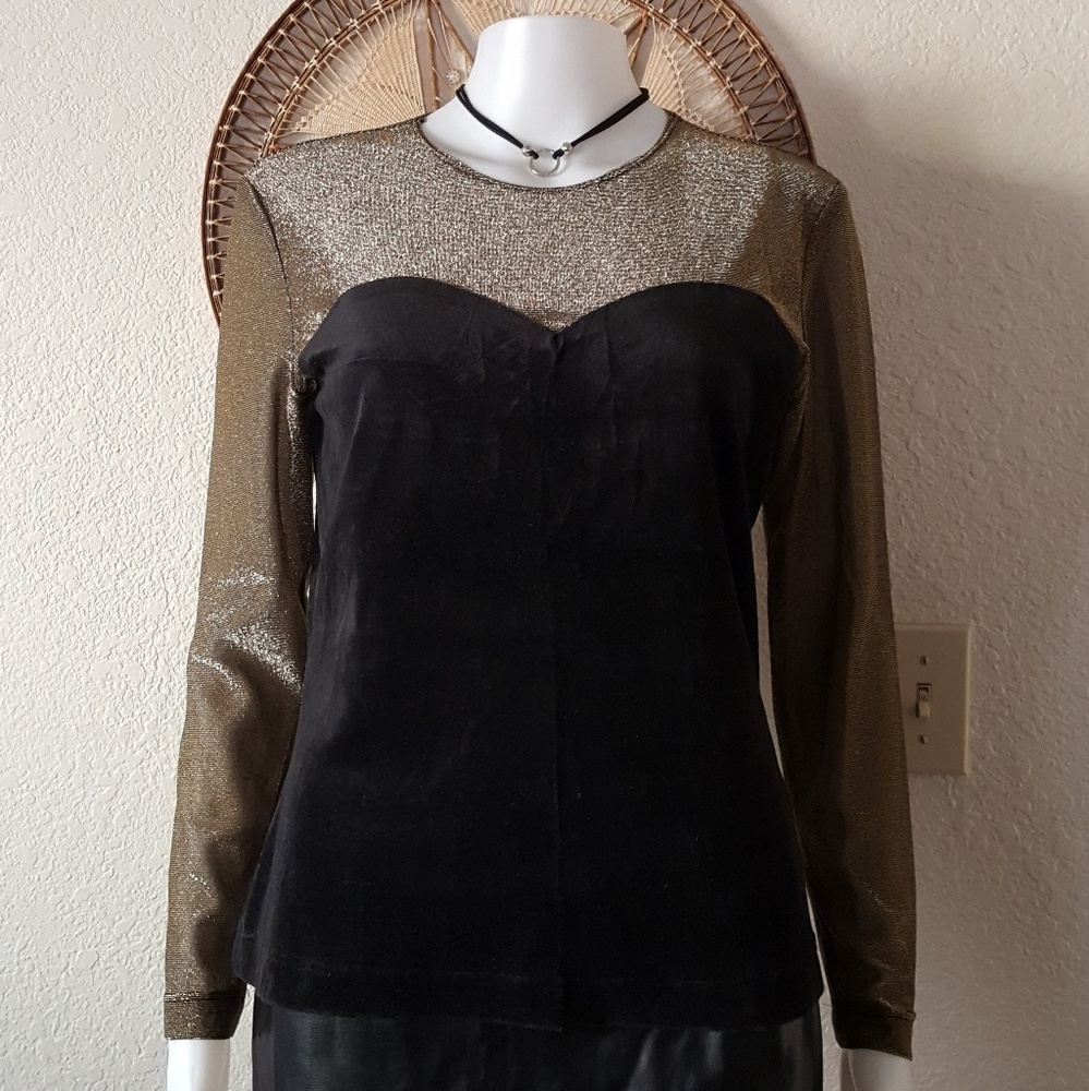 Black and gold metallic top