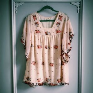 Anthropologie Hazel Cross-Stitch Blouse Anthropologie Hazel Cross-Stitch Blouse