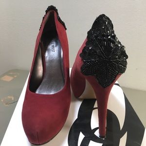 Nine West Time Piece sequin detailed suede heels