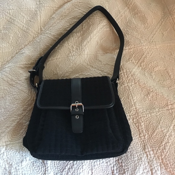 Classic Talbots black quilted small shoulder bag - Picture 1 of 8
