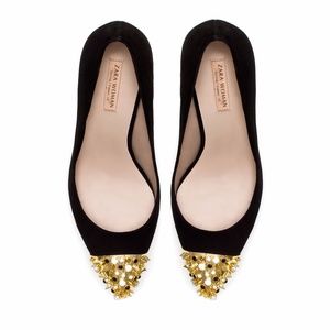 Zara Gold Court Studded Spike Pump Zara Gold Court Studded Spike Pump