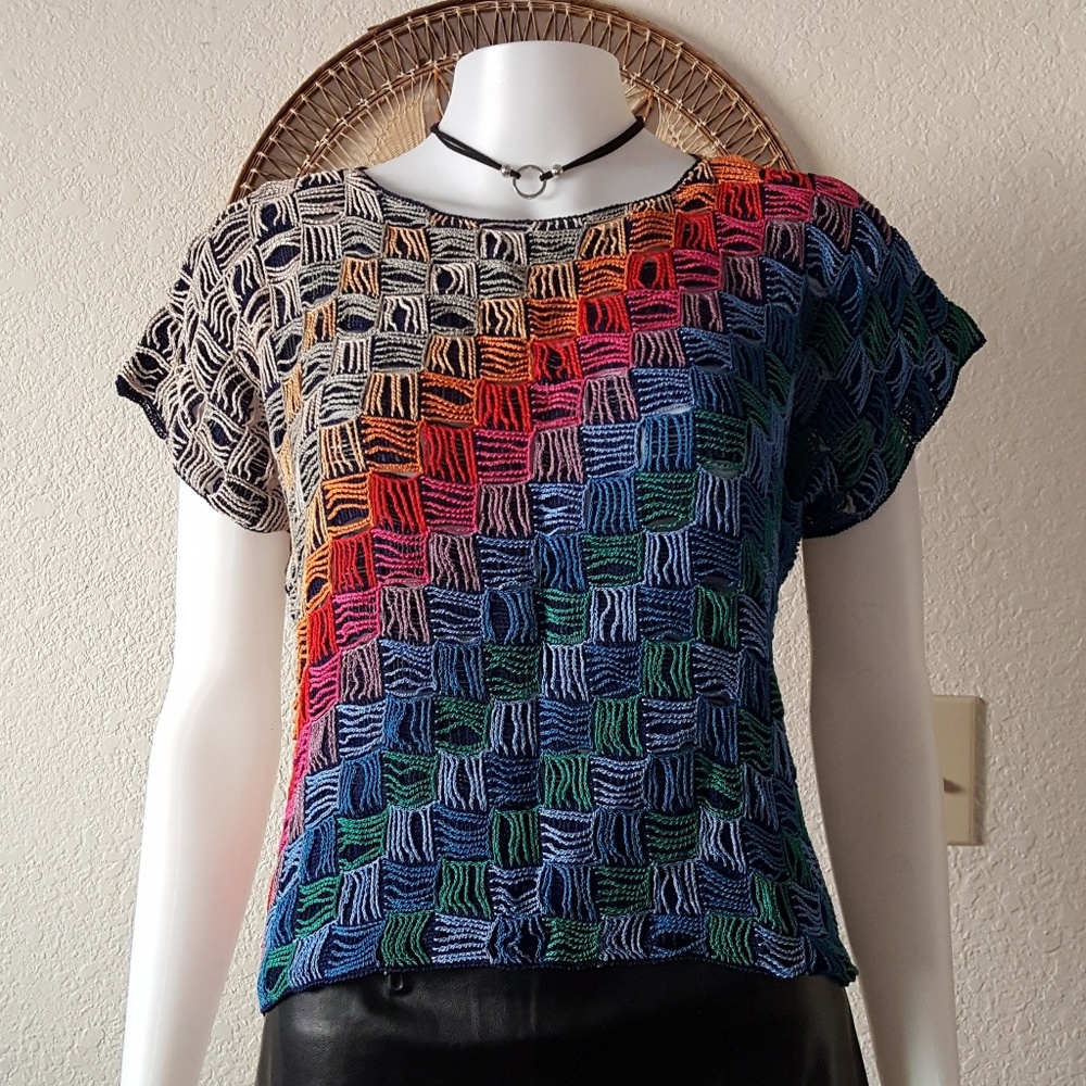 Multicolored crochet top